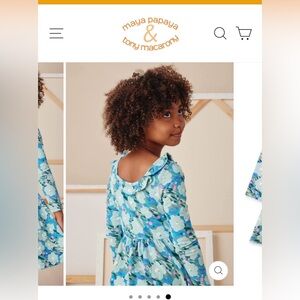 Tea Collection Blue Floral Kids Dress